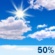 Mostly cloudy starting in the afternoon.
